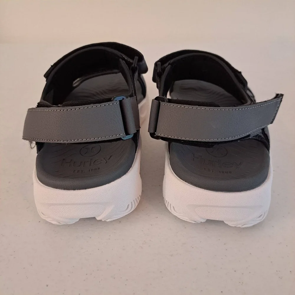 Hurley Oceanside Sport Sandals Mens 8 Grey Excellent Adjustable Straps 1269-441